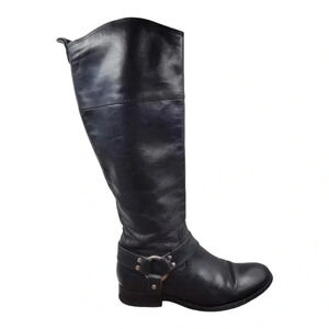 Frye Black Leather Heeled Boots